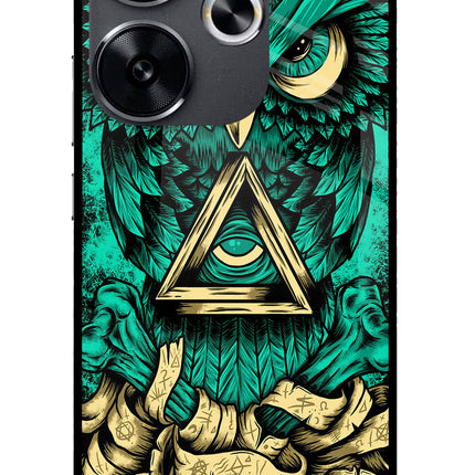 Green Owl Poco F6 5G Glass Case