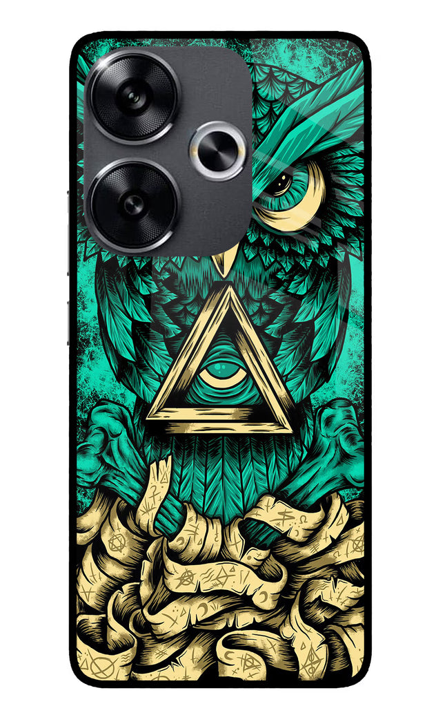 Green Owl Poco F6 5G Glass Case