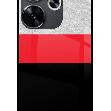 Tri Color Pattern Poco F6 5G Glass Case