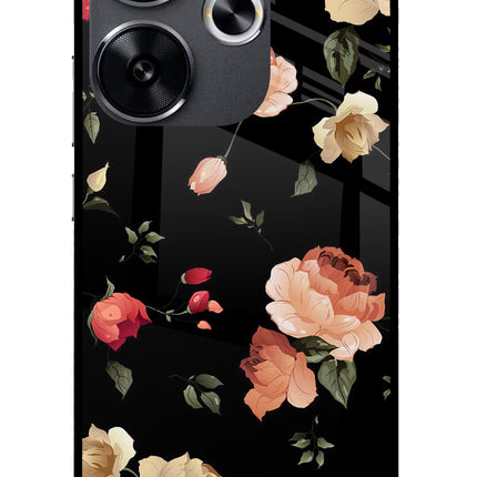 Flowers Poco F6 5G Glass Case