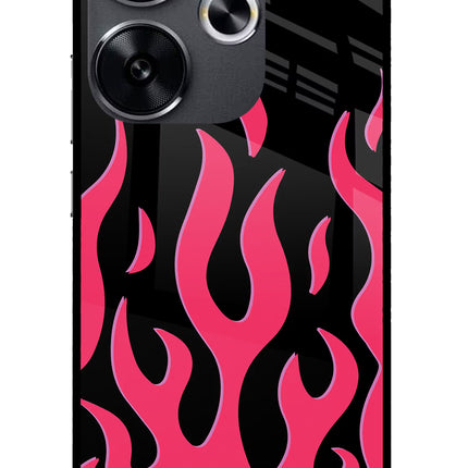 Fire Flames Poco F6 5G Glass Case