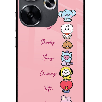 BTS names Poco F6 5G Glass Case
