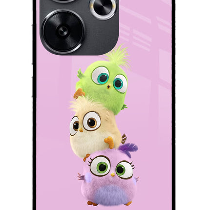 Cute Little Birds Poco F6 5G Glass Case