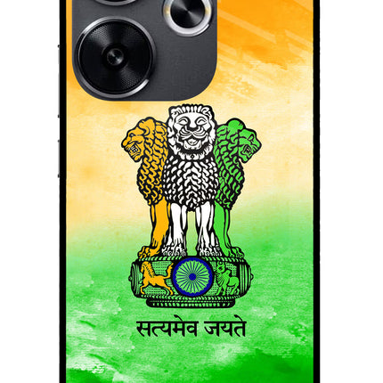 Satyamev Jayate Flag Poco F6 5G Glass Case