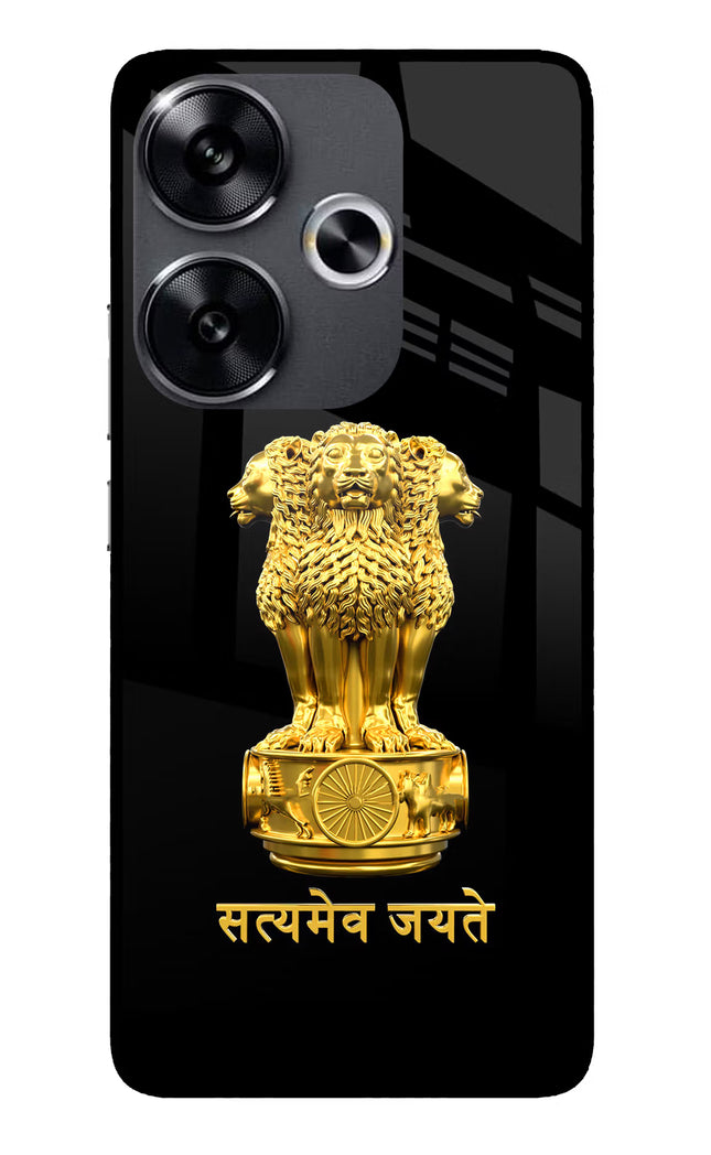 Satyamev Jayate Golden Poco F6 5G Glass Case