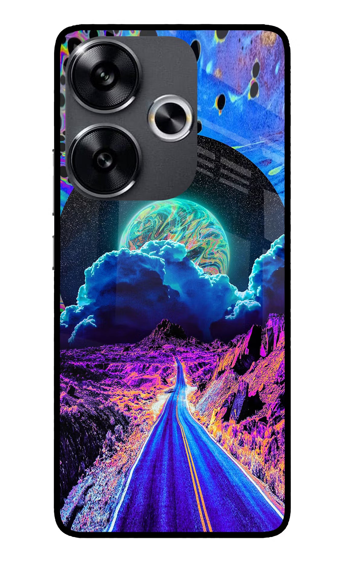 Psychedelic Painting Poco F6 5G Glass Case