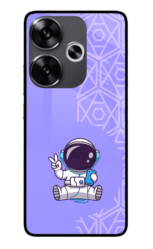 Cute Astronaut Chilling Poco F6 5G Glass Case