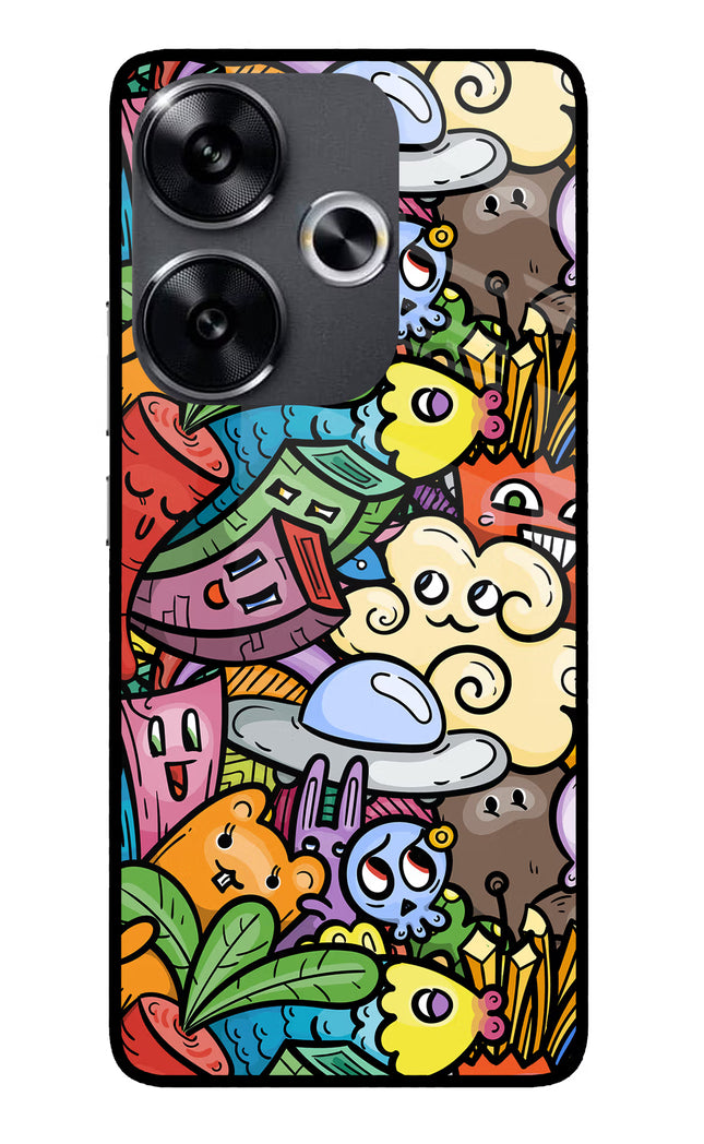 Veggie Doodle Poco F6 5G Glass Case