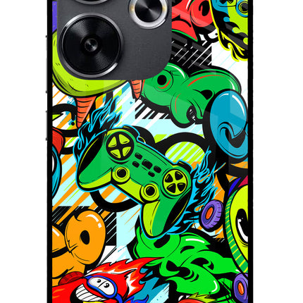 Game Doodle Poco F6 5G Glass Case