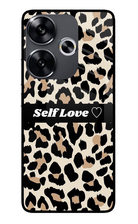Leopard Print Self Love Poco F6 5G Glass Case