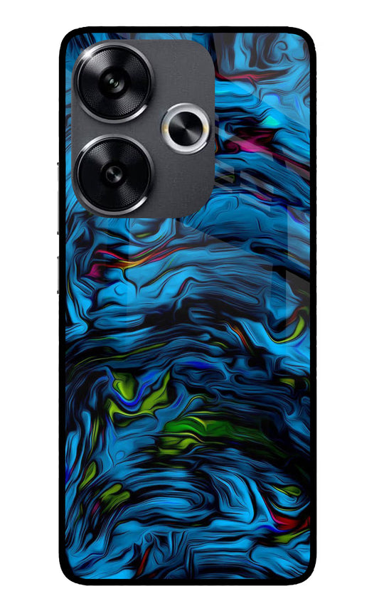 Dark Blue Abstract Poco F6 5G Glass Case