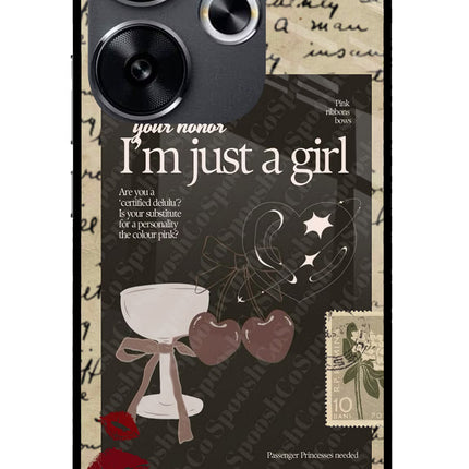 I am just a girl Poco F6 5G Glass Case