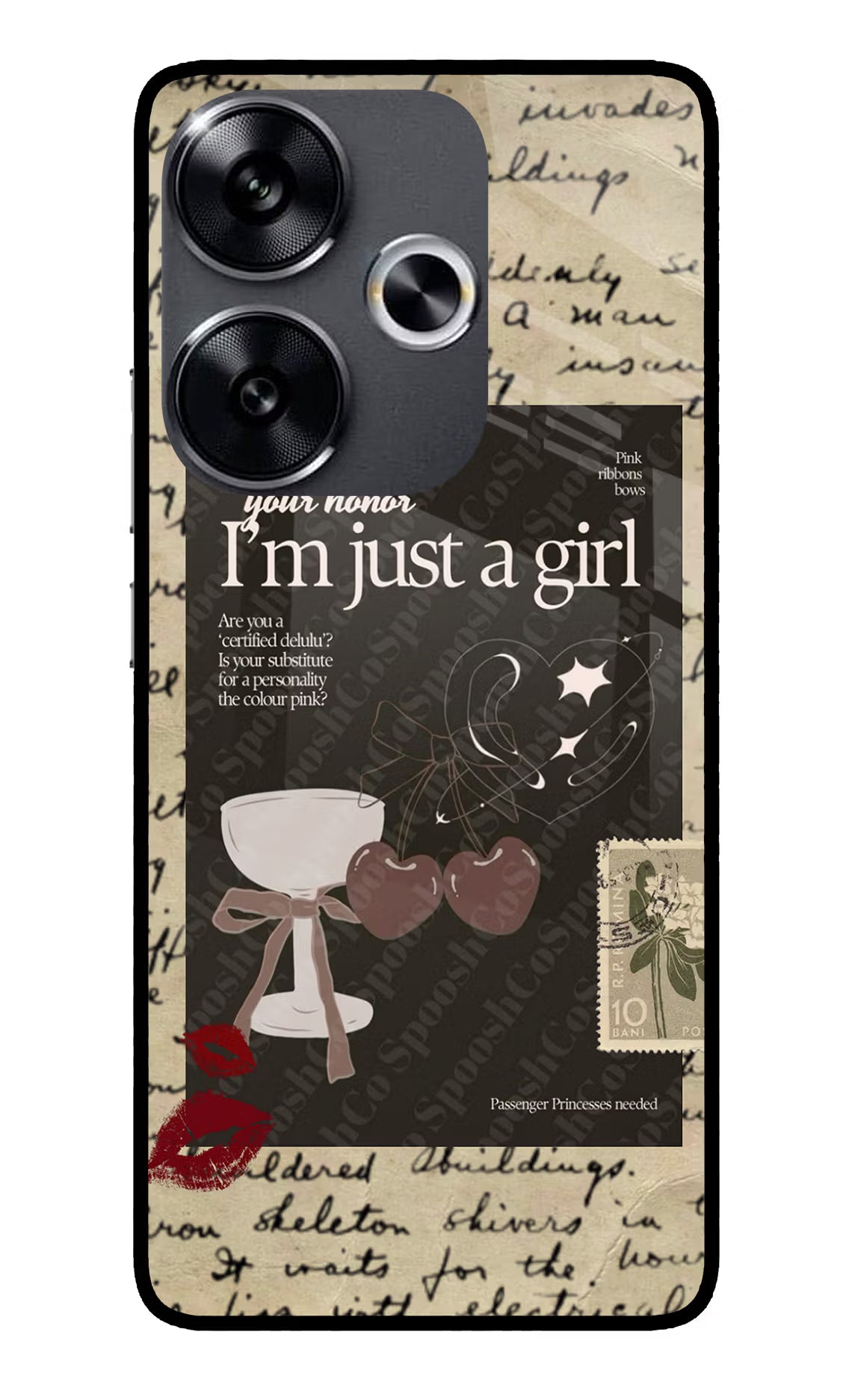 I am just a girl Poco F6 5G Glass Case