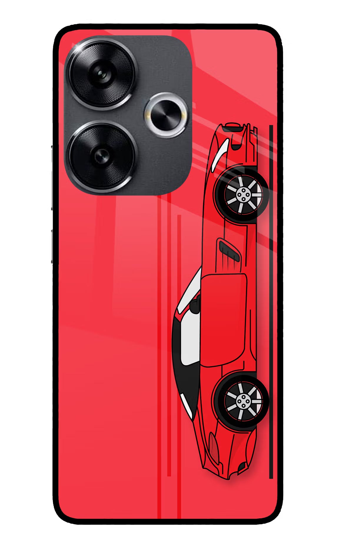 Red Velocity Poco F6 5G Glass Case