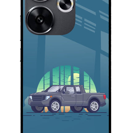 Retro Garage Vibe Poco F6 5G Glass Case