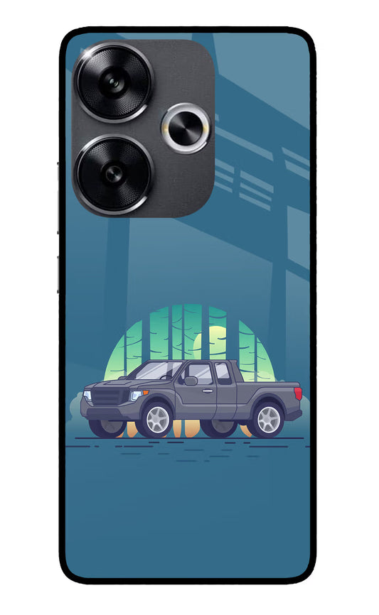 Retro Garage Vibe Poco F6 5G Glass Case