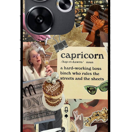 Capricorn Zodiac Poco F6 5G Glass Case