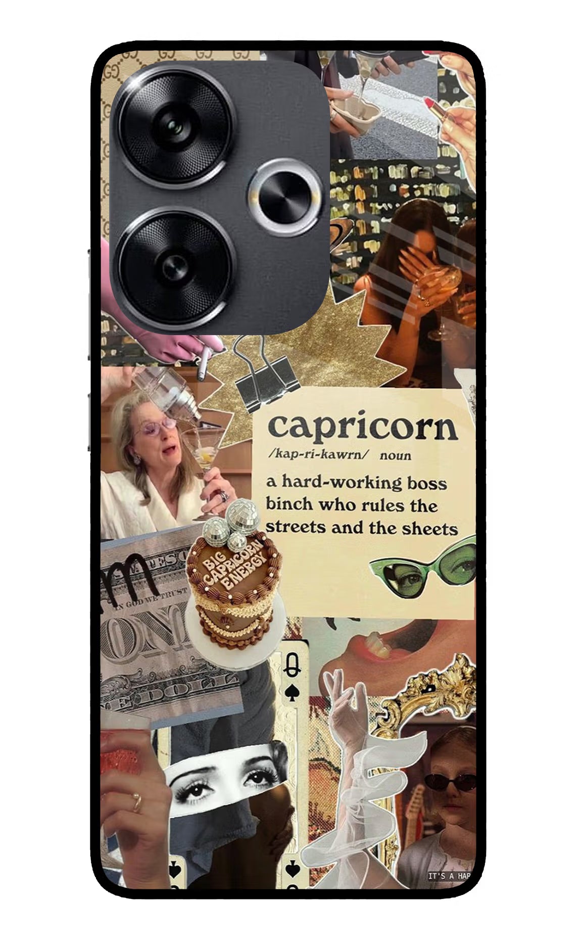 Capricorn Zodiac Poco F6 5G Glass Case Back Cover by Casekaro