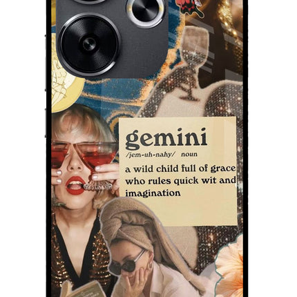 Gemini Zodiac Poco F6 5G Glass Case