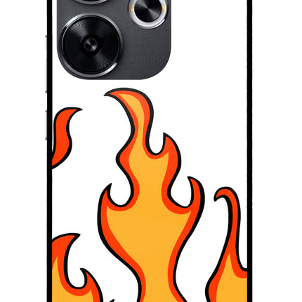 Fired Up – White Poco F6 5G Glass Case