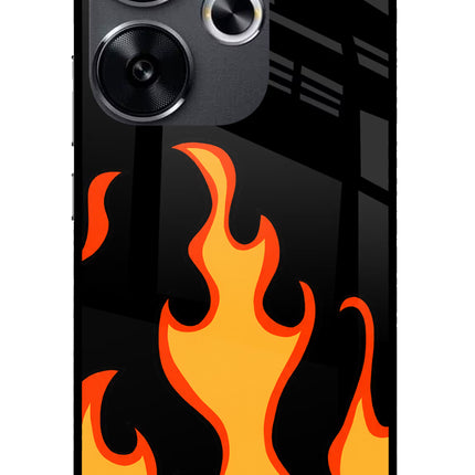 Fired Up – Black Poco F6 5G Glass Case