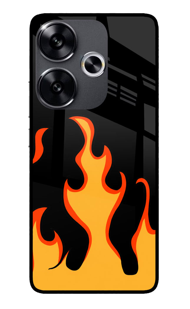 Fired Up – Black Poco F6 5G Glass Case
