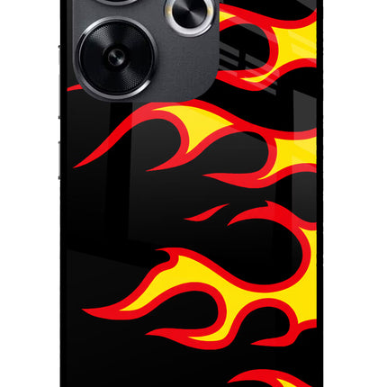 Side Sweep Flames Poco F6 5G Glass Case
