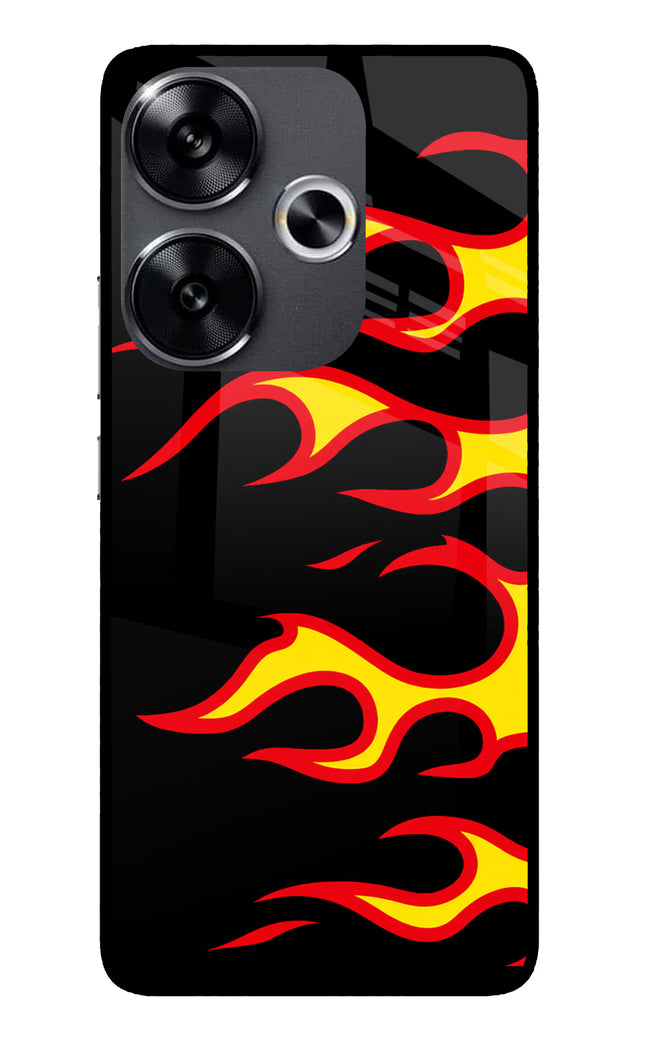 Side Sweep Flames Poco F6 5G Glass Case