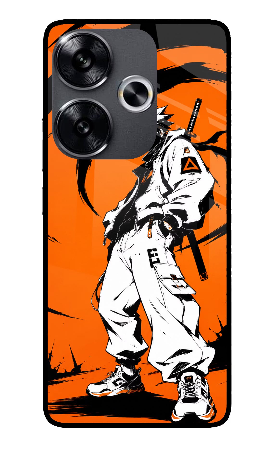 Street Samurai  Poco F6 5G Glass Case Back Cover by Casekaro