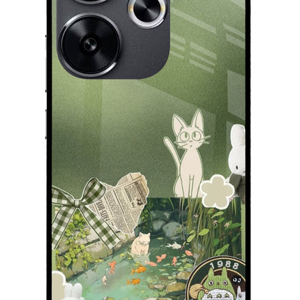 Aesthetic anime Poco F6 5G Glass Case