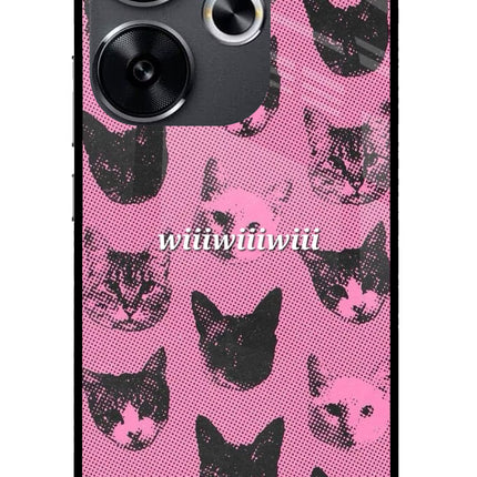 Pink Cats Poco F6 5G Glass Case