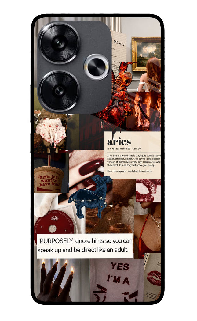 Zodiac Aries Poco F6 5G Glass Case