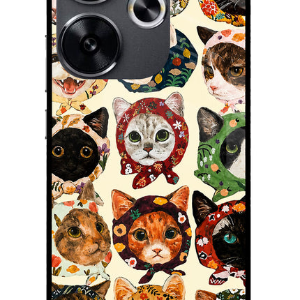 Cool Cat Poco F6 5G Glass Case