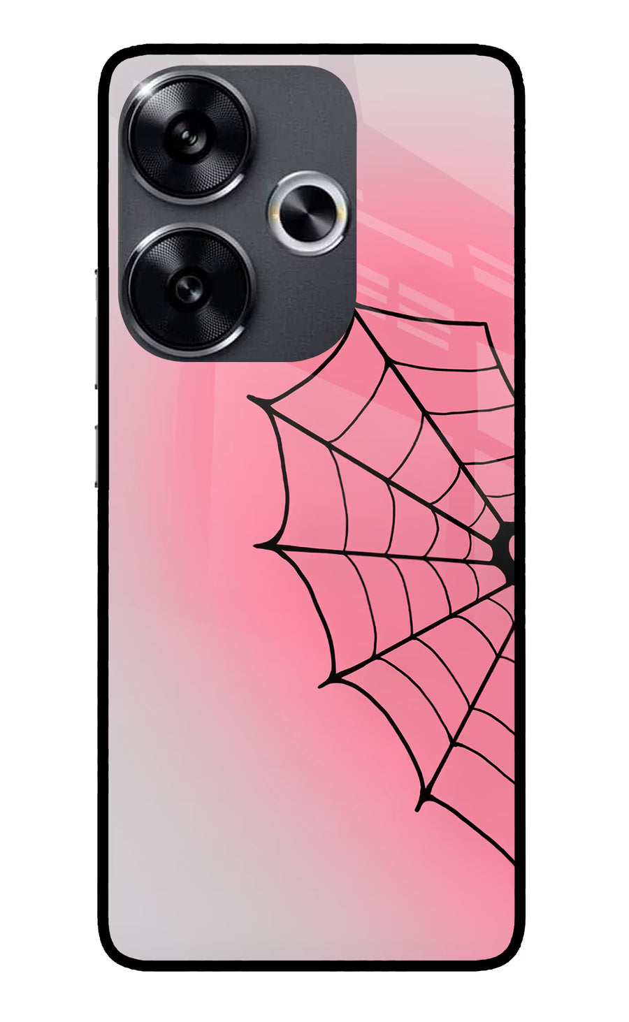 Pink Web Poco F6 5G Back Cover, Glass case