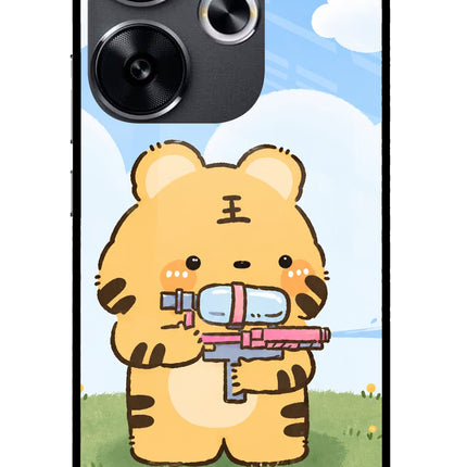 Tiger Treat Poco F6 5G Glass Case