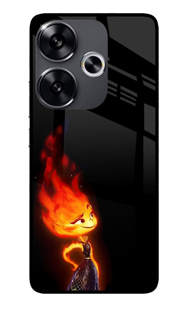 Ember Flame Poco F6 5G Glass Case