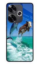 Dolphin vs Cow Poco F6 5G Glass Case