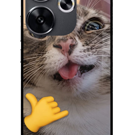 Silly Cat Call Poco F6 5G Glass Case