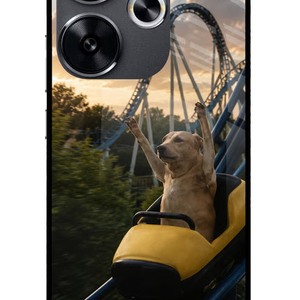 Rollercoaster Dog Poco F6 5G Glass Case