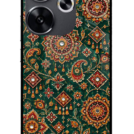 Green Pataka Poco F6 5G Glass Case