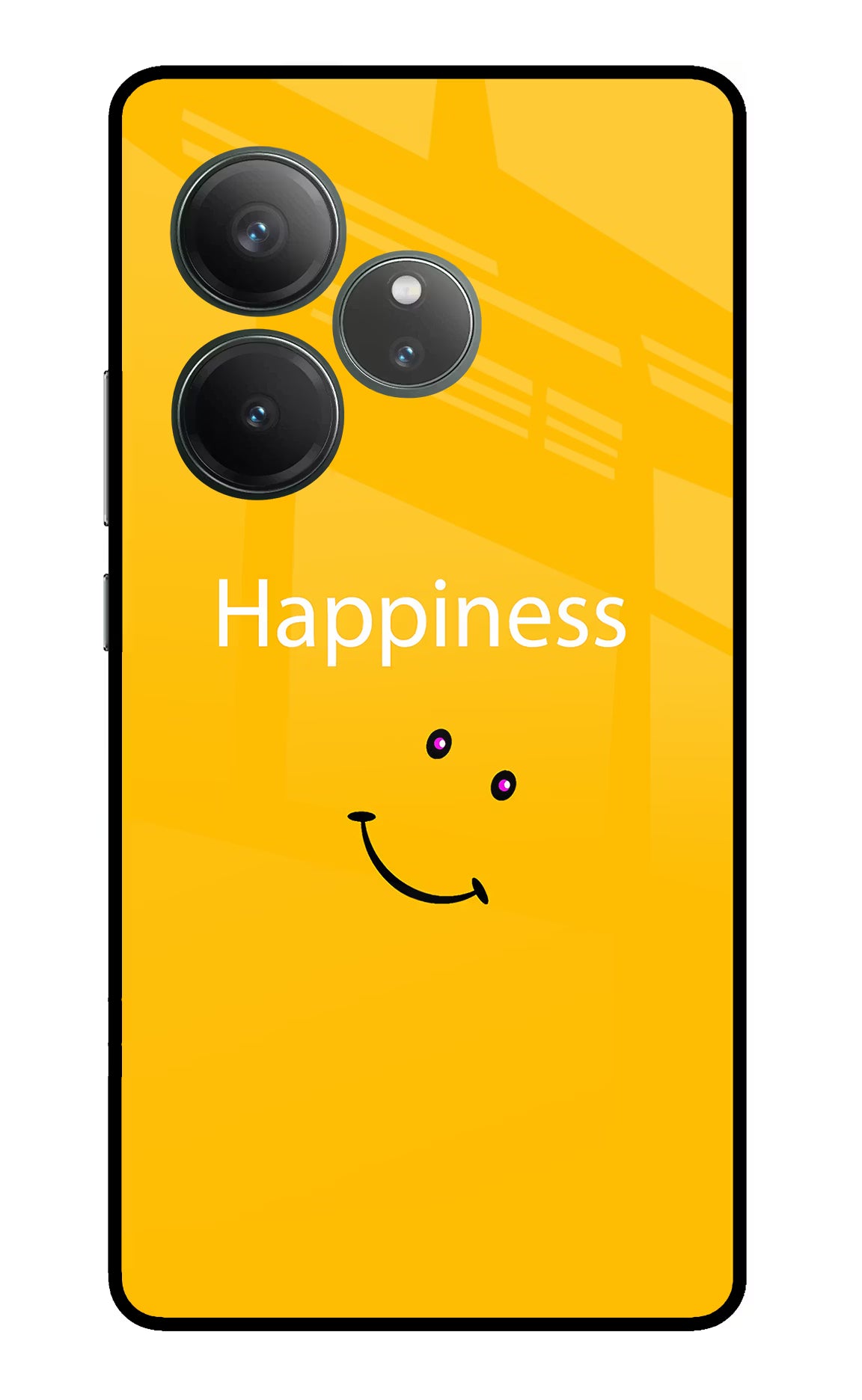 Happiness With Smiley Realme GT 6 Glass Case Back Cover by Casekaro