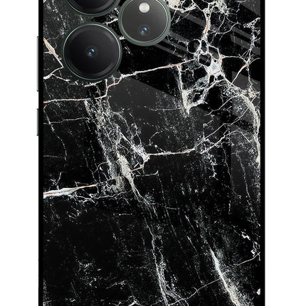 Black Marble Texture Realme GT 6 Glass Case