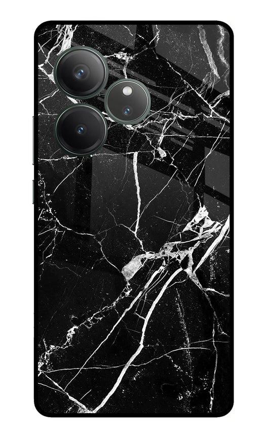 Black Marble Pattern Realme GT 6 Glass Case