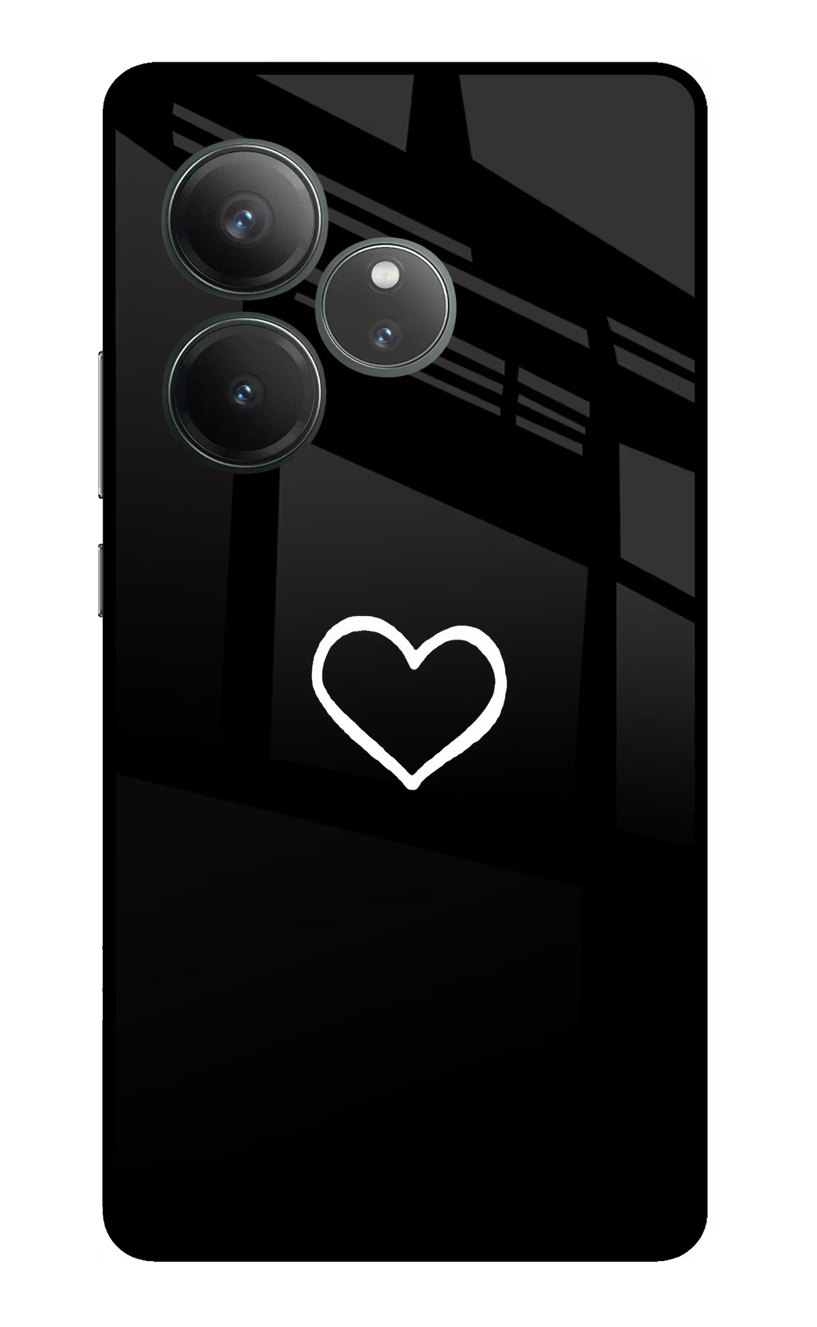Heart Realme GT 6 Glass Case Back Cover by Casekaro