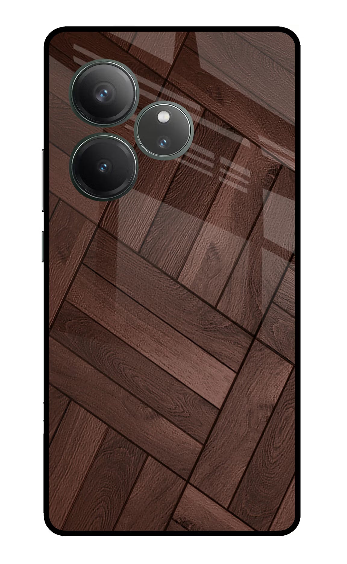 Wooden Texture Design Realme GT 6 Glass Case Back Cover by Casekaro
