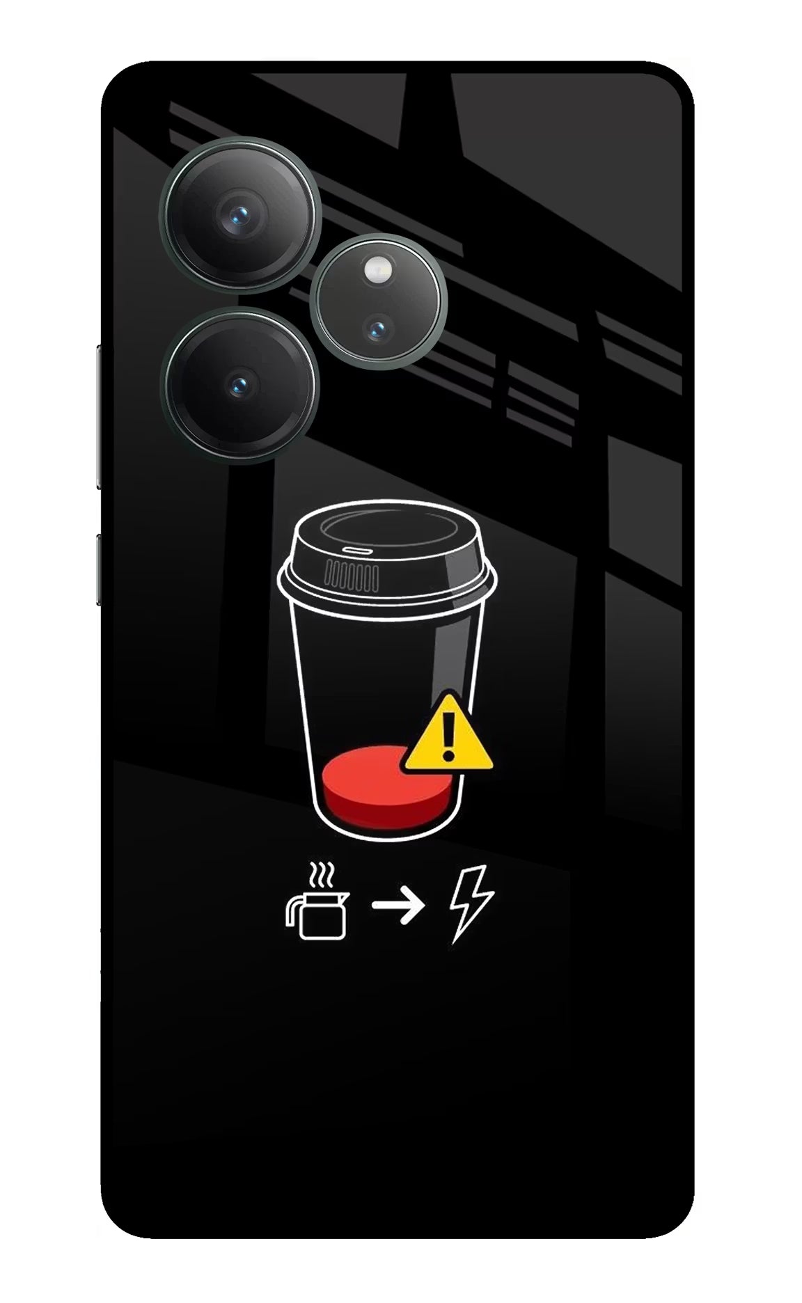 Coffee Realme GT 6 Glass Case Back Cover by Casekaro