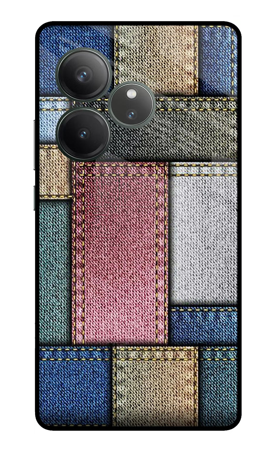 Multicolor Jeans Realme GT 6 Glass Case Back Cover by Casekaro