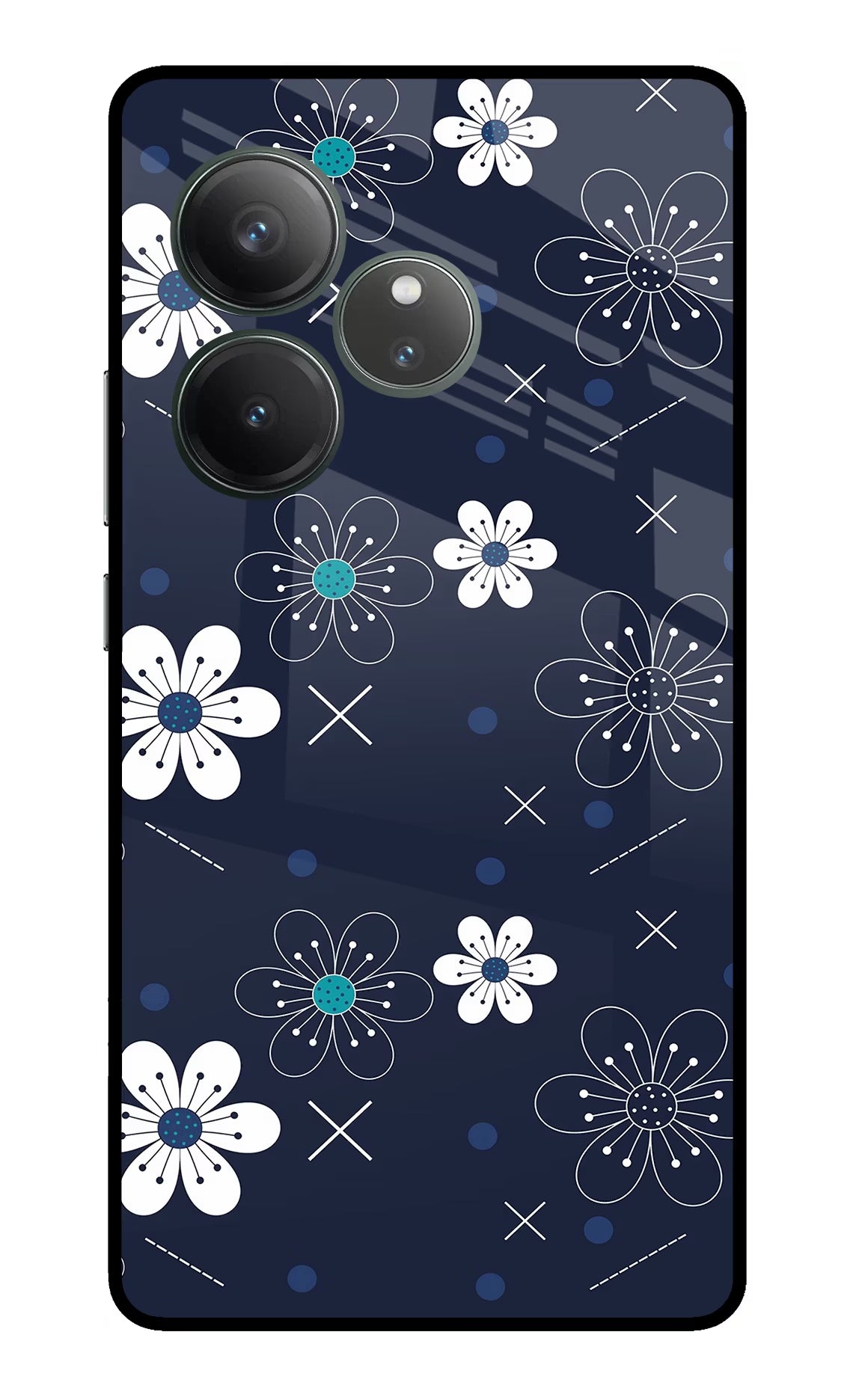 Flowers Realme GT 6 Glass Case Back Cover by Casekaro