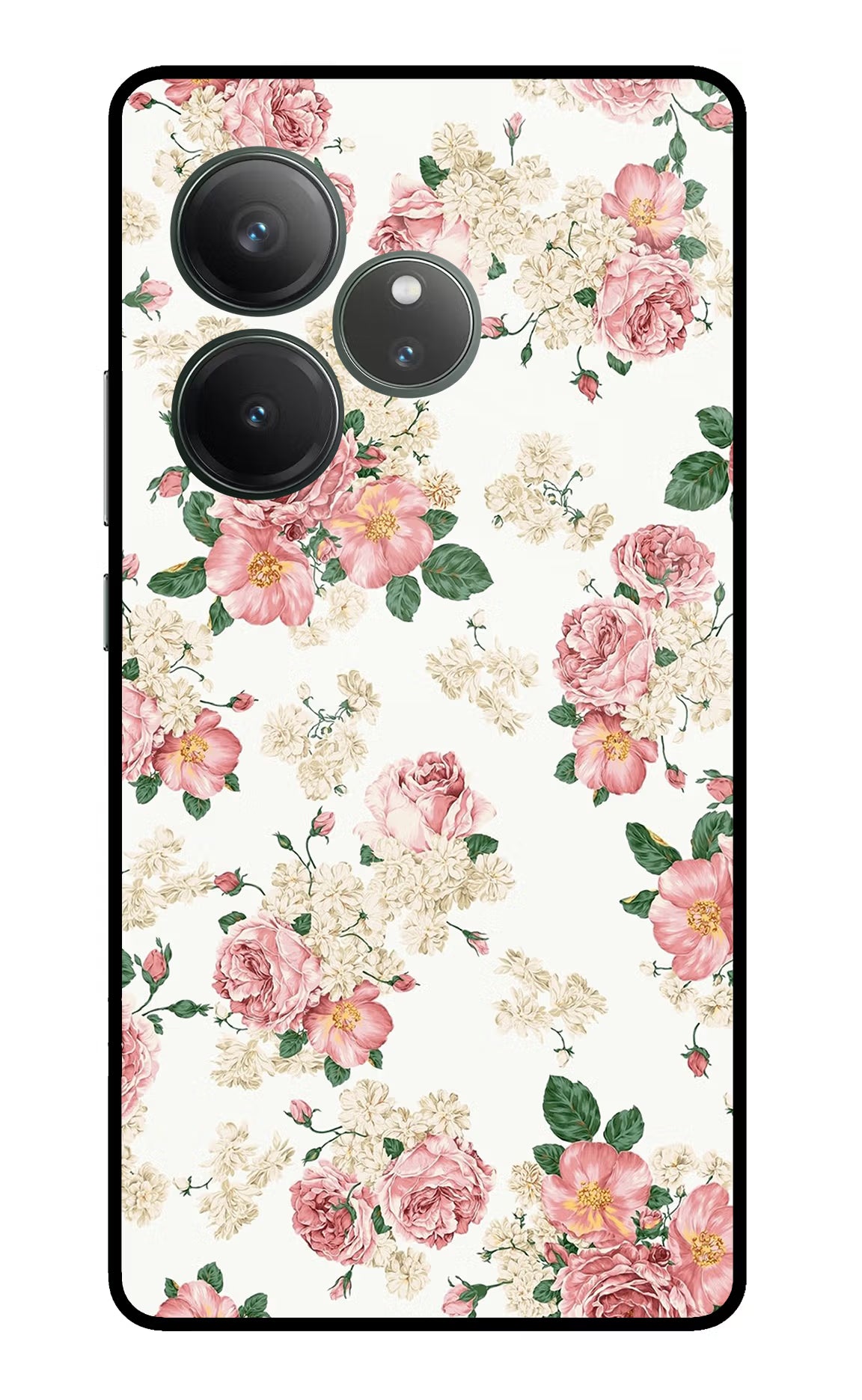 Flowers Realme GT 6 Glass Case Back Cover by Casekaro
