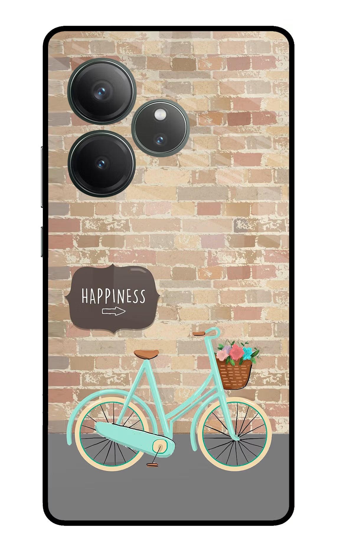 Happiness Artwork Realme GT 6 Glass Case Back Cover by Casekaro